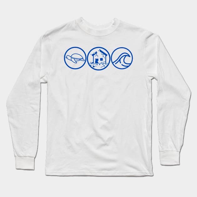 Turtle Destruction Wave Long Sleeve T-Shirt by mrgacuya